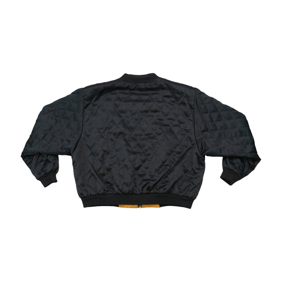 Vintage Quilted Black Bomber Jacket