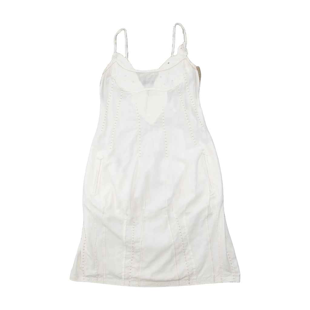 Vestido Midi Francois Girbaud branco Bordado com alças