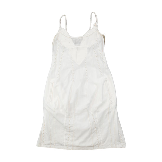 Vestido Midi Francois Girbaud branco Bordado com alças