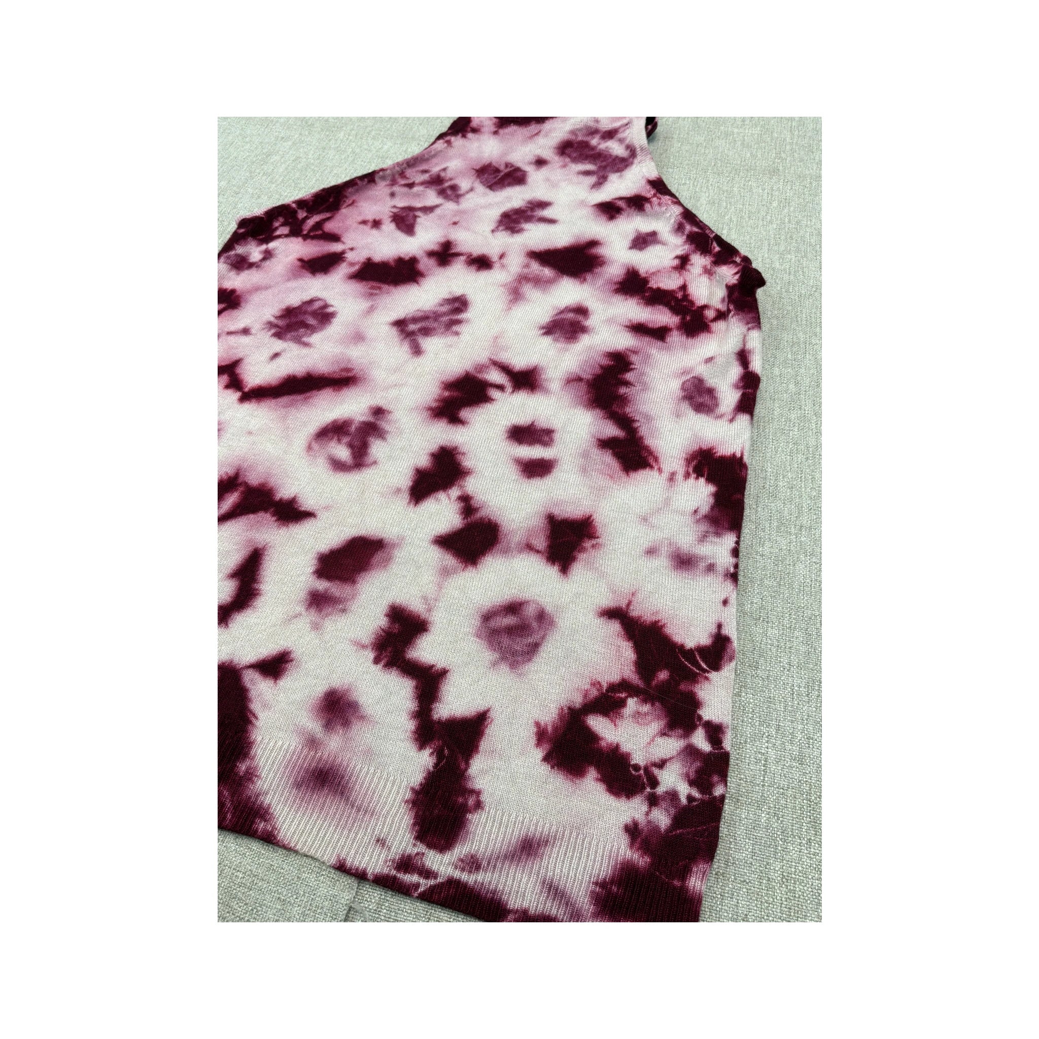 Americo Tavar Tie Dye Rib Knit Halter Tank Top