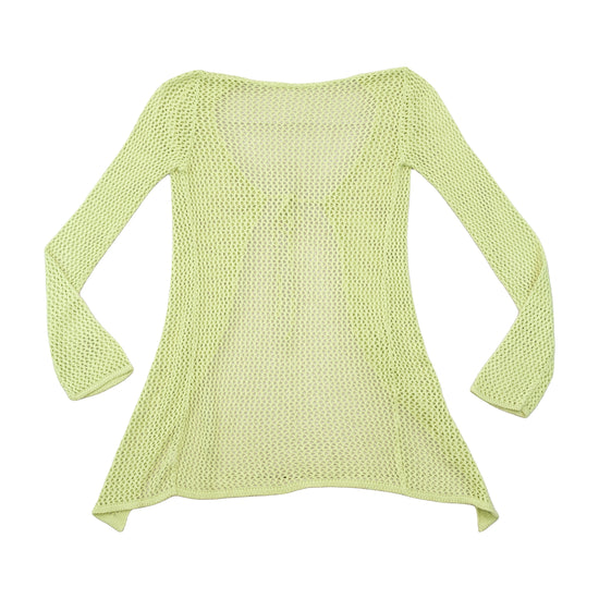 Italian Open Knit Tie Front Cardigan