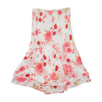 Saia Assimétrica floral com Bainha Lenço