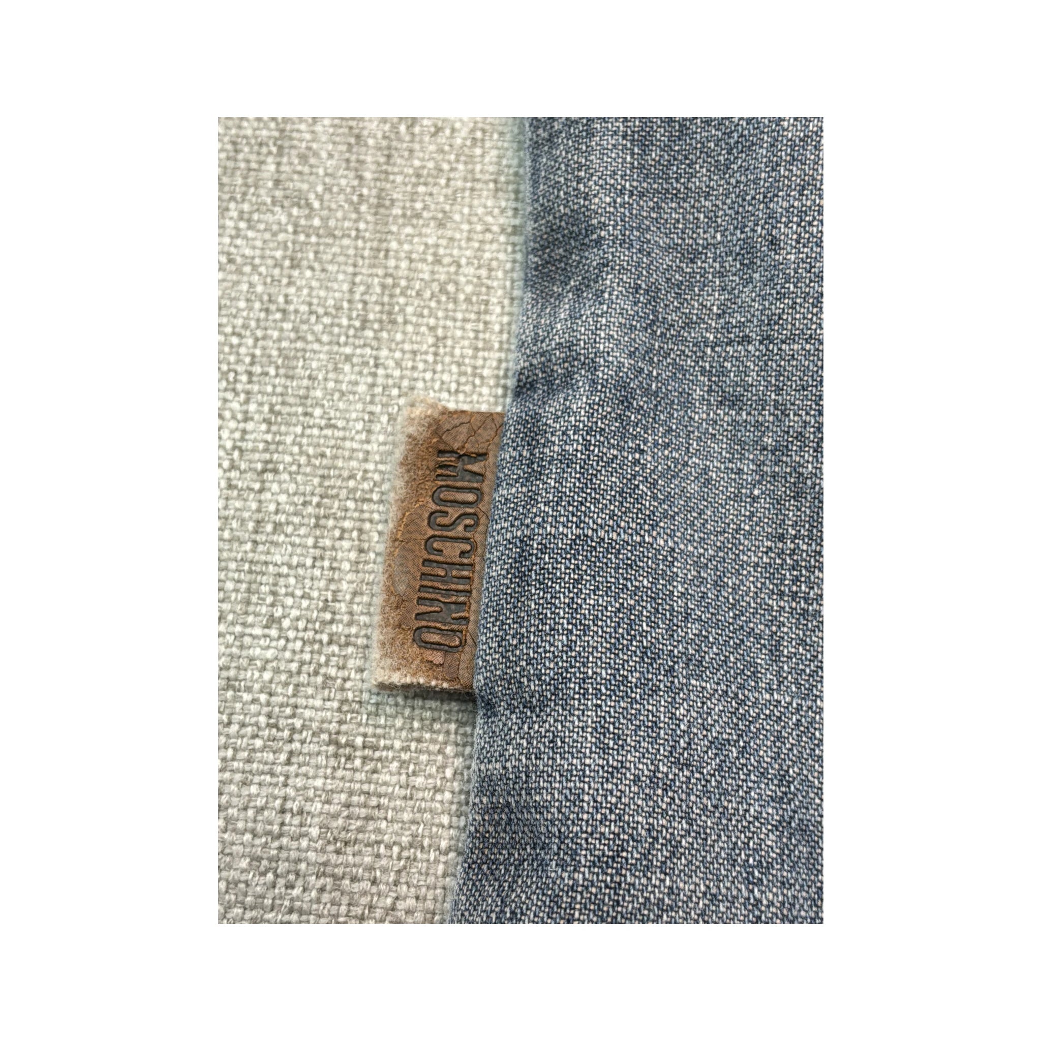 Moschino Jeans Frayed Trim Denim Button Up Shirt