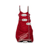 Red Ruched Mesh Spaghetti Strap Mini Dress