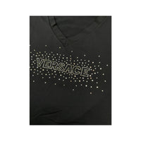 T-shirt Versace de Manga Comprida com decote em V e logótipo em strass