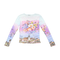 Rapture Floral Scenic Mesh Long Sleeve T-shirt (Repriced)