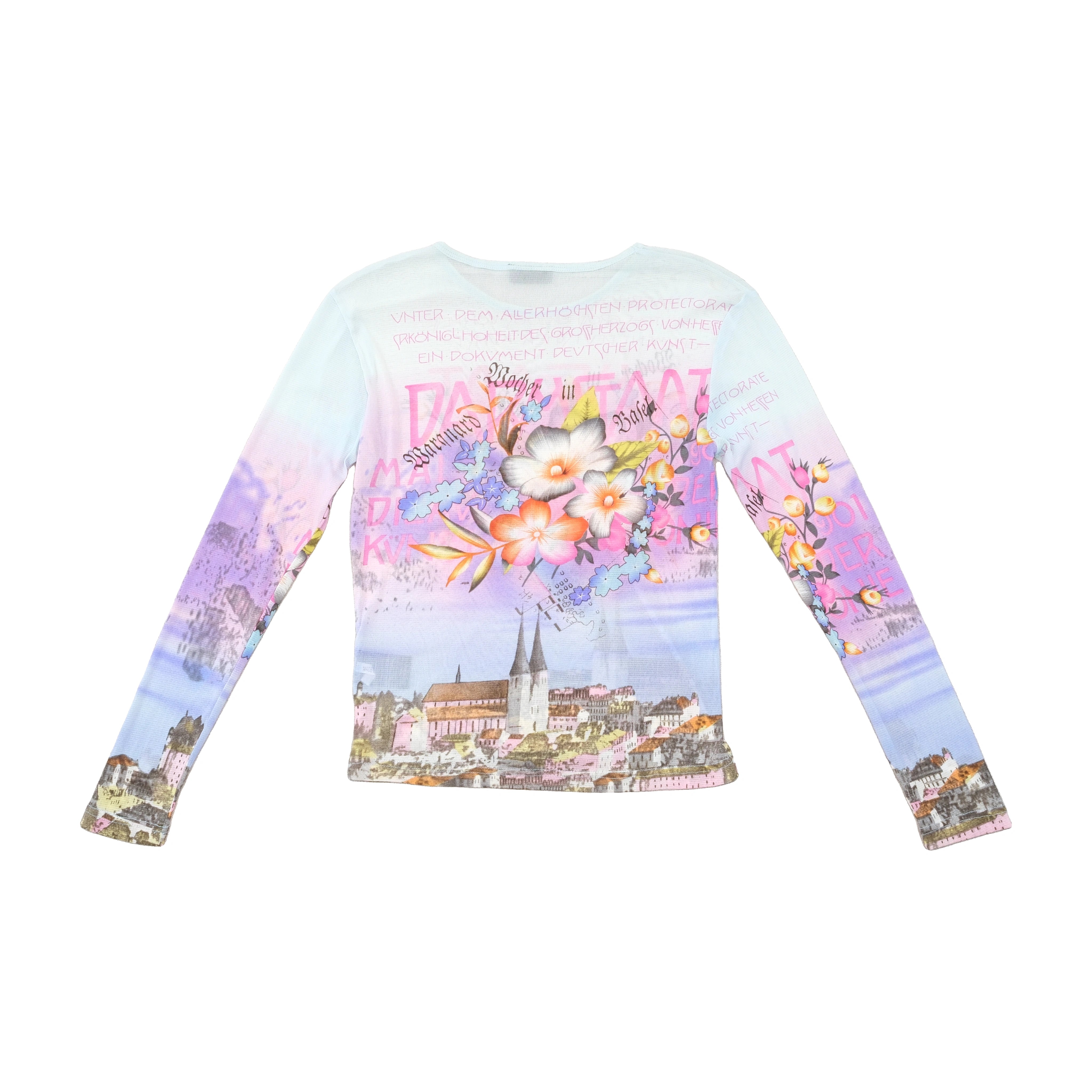Rapture Floral Scenic Mesh Long Sleeve T-shirt (Repriced)