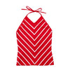 Red Striped Halter Top