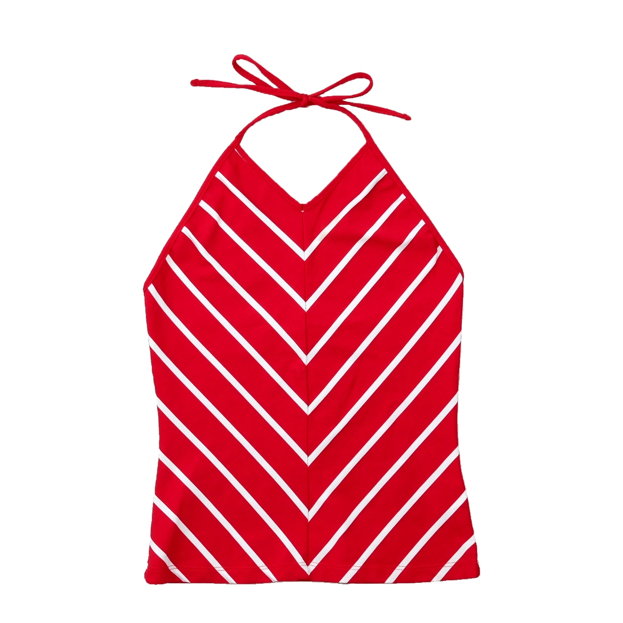 Red Striped Halter Top
