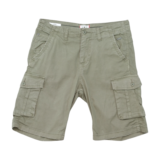 Jack & Jones Olive Green Cotton Cargo Shorts