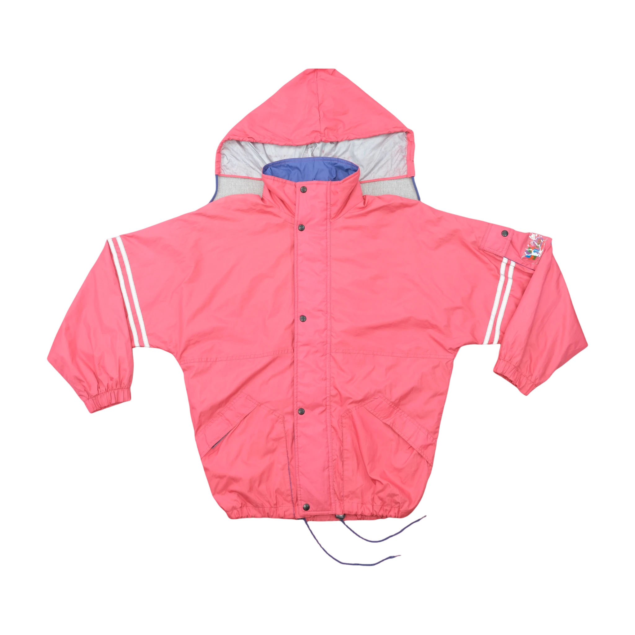 BRIGH Pink Hooded Snap-Front Windbreaker Jacket