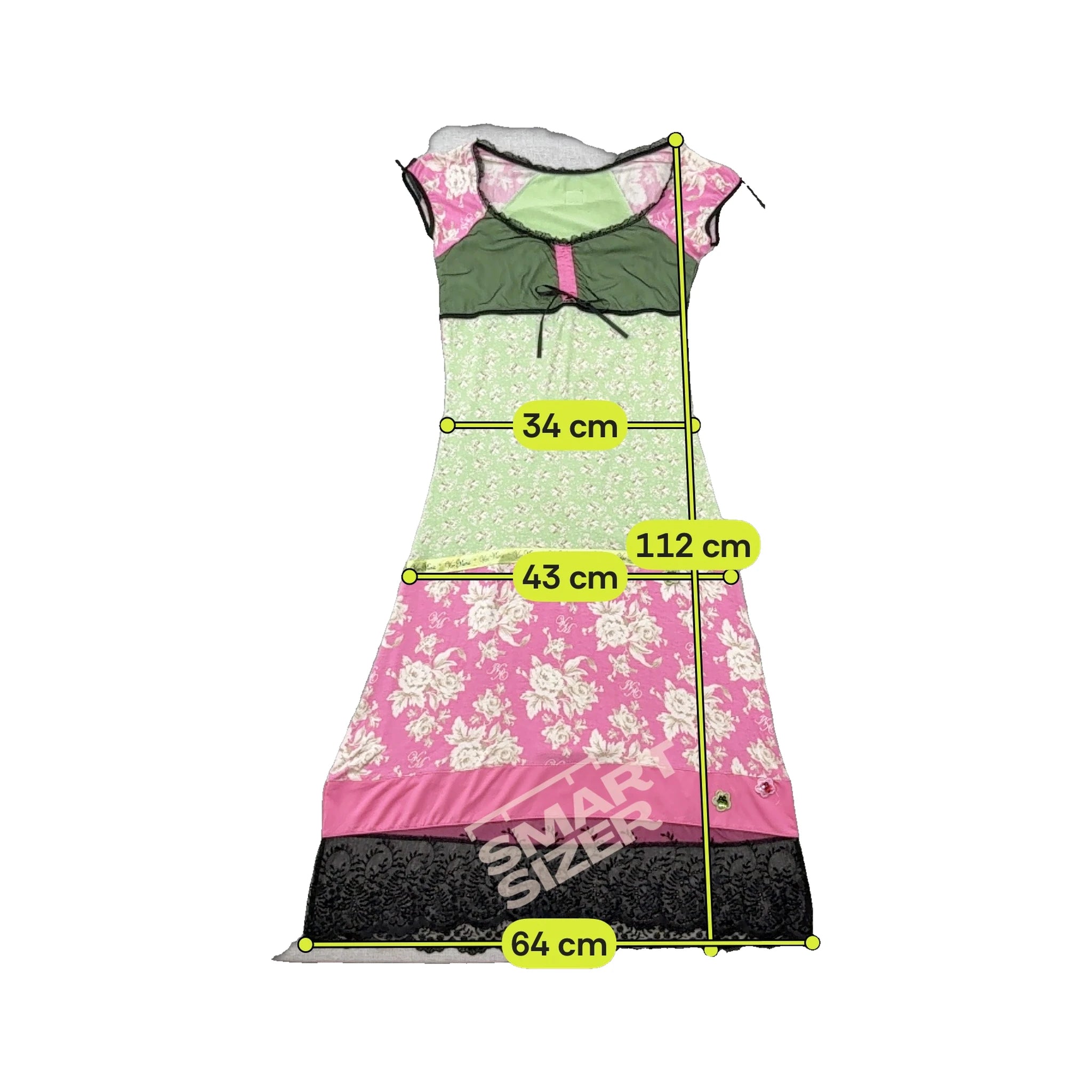 H VIVEH MARIA Floral Patchwork Lace Hem Dress