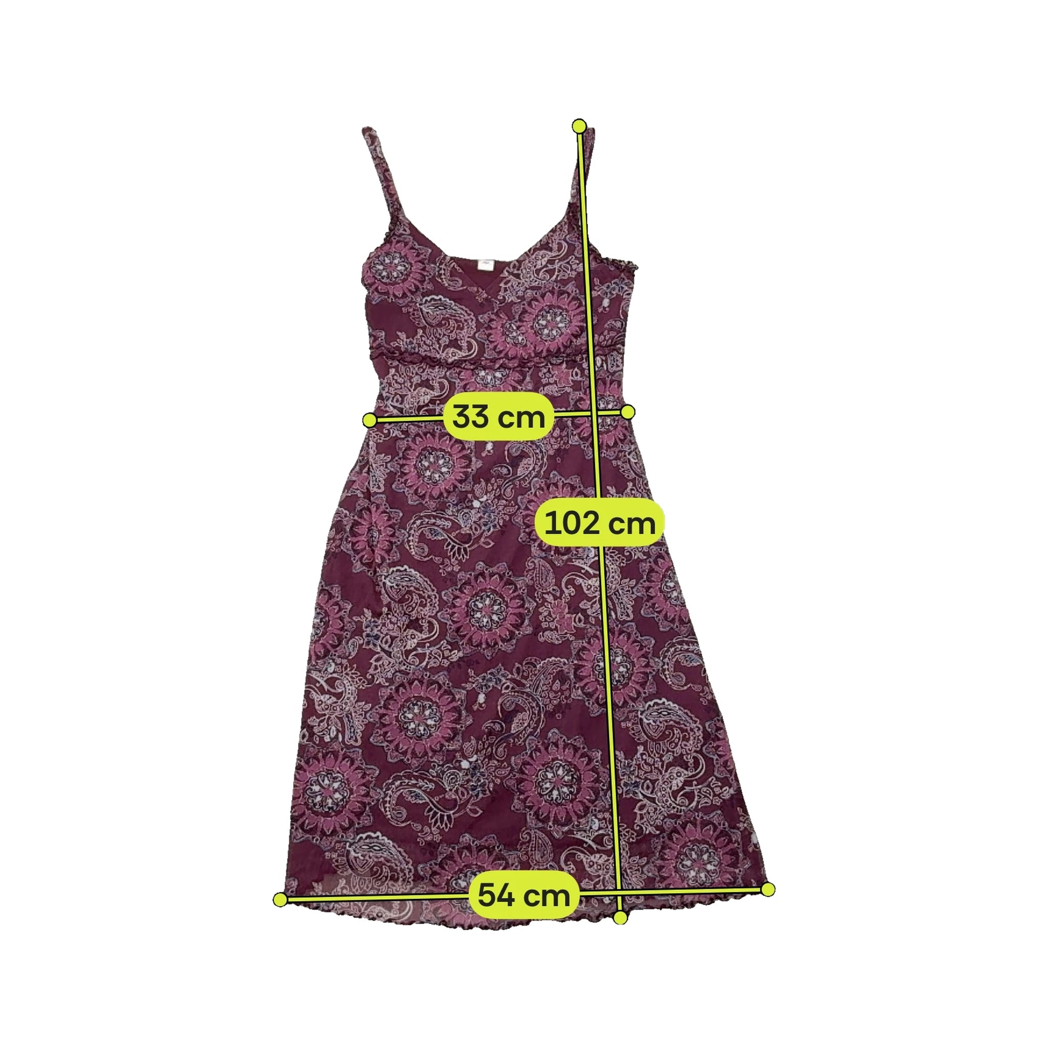 Vestido Lingerie s.Oliver com estampado Paisley e Acabamento de Folhos