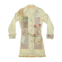 Essenza Patchwork Leather Trim Graphic Shirt Dress