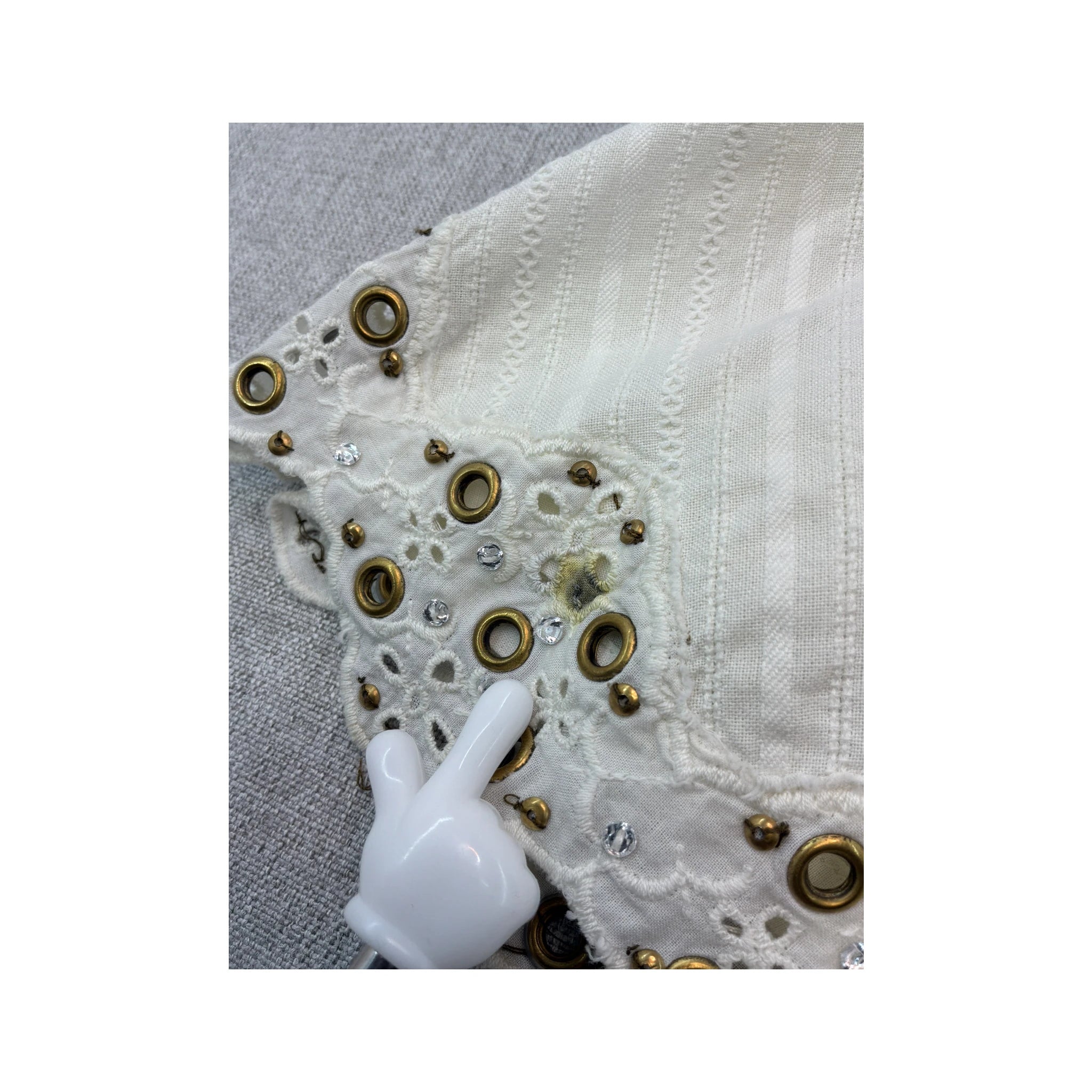 Mini saia Guess Jeans branca Adornada com Ilhós