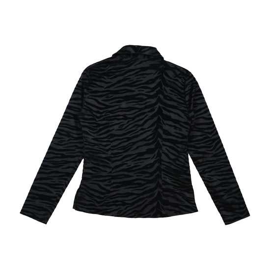 Black Zebra Burnout Button-Front Jacket