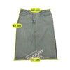 Kookai Light Wash Denim Midi Skirt with Raw Frayed Hem