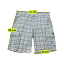 Bear Surfboards Plaid Cotton Cargo Shorts