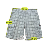Bear Surfboards Plaid Cotton Cargo Shorts