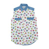 The Disney Store Winnie the Pooh Fruit Print Sleeveless Button Up Shirt