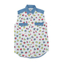 The Disney Store Winnie the Pooh Fruit Print Sleeveless Button Up Shirt