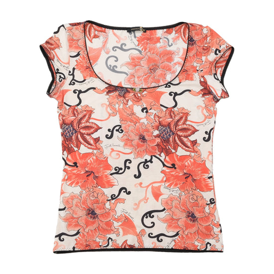 Just Cavalli Floral Print Scoop Neck T-shirt