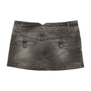 Stradivarius Faded Gray Denim Mini Skirt