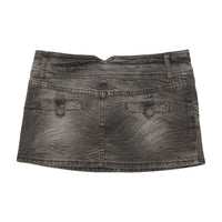 Stradivarius Faded Gray Denim Mini Skirt