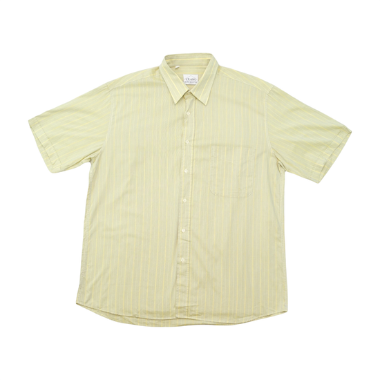 Camisa Class Club Uomo Amarelo-claro de Manga curta às riscas