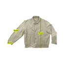 Micro Suede Beige Button Front Blouson Jacket