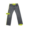 Levi's 501 Washed Black Stretch Cotton Straight Leg Jeans