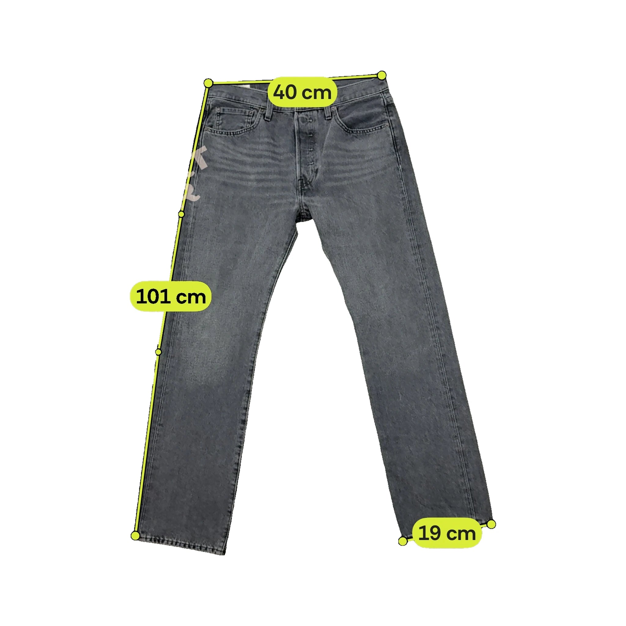 Levi's 501 Washed Black Stretch Cotton Straight Leg Jeans