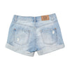 Fishbone Distressed Cuffed Denim Shorts