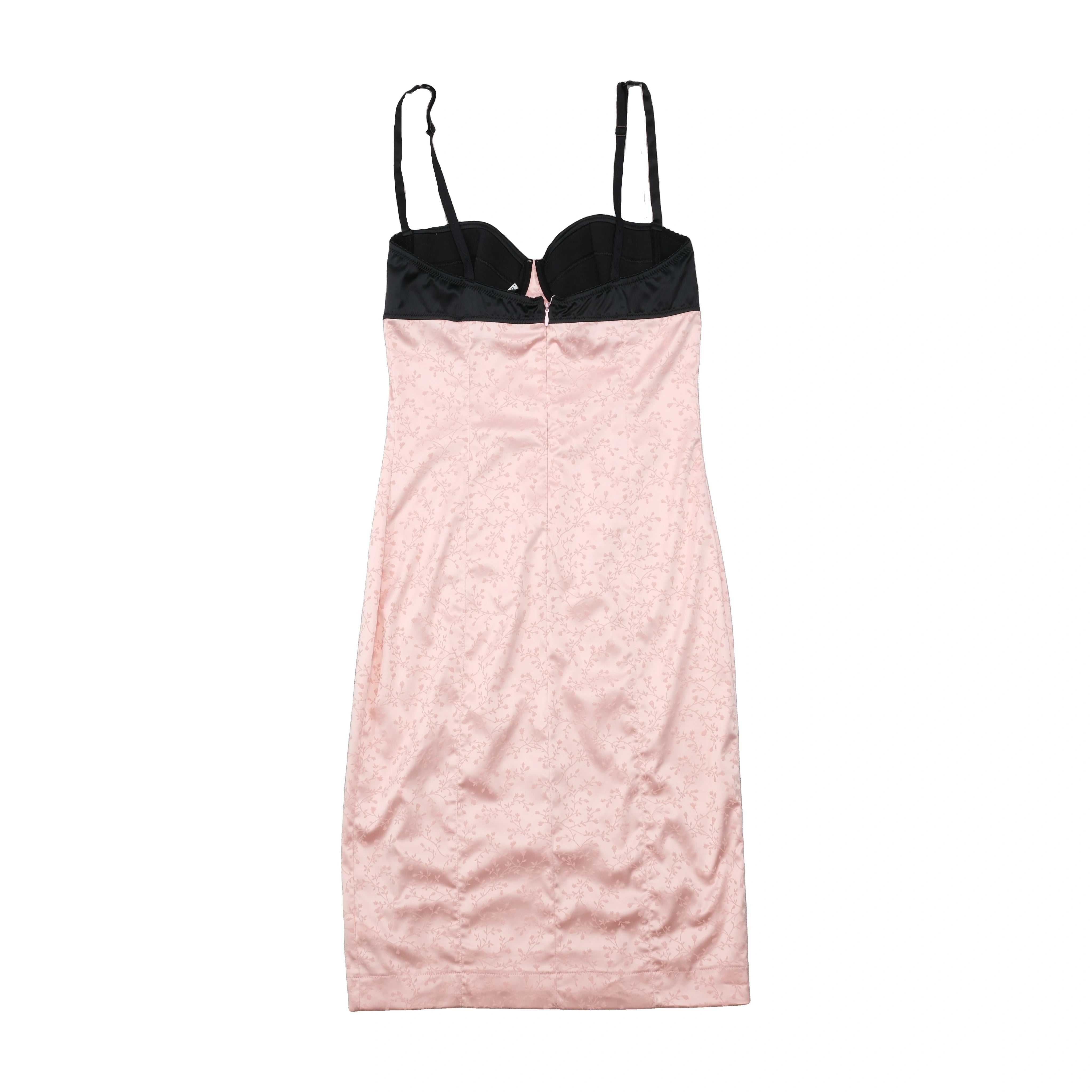 Dolce & Gabbana Pink Floral Jacquard Bustier Dress