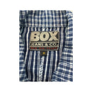 BOX Jeans & Co. Blue Plaid Zip Front Vest Jacket