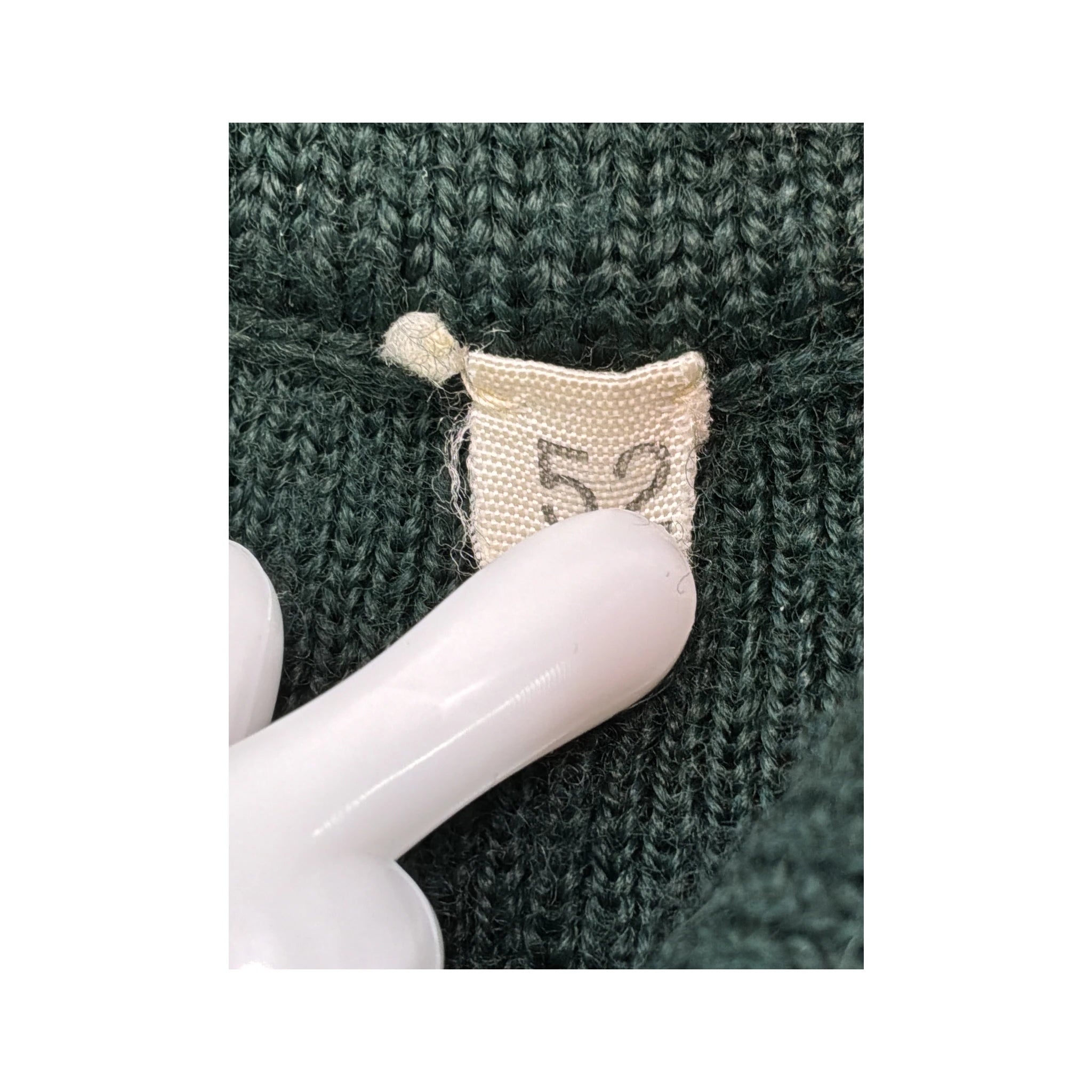 Vintage Dark Green Virgin Wool Blend Full Zip Collared Sweater