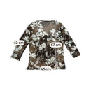 Sheer Brown Floral Mesh Button-Front Top