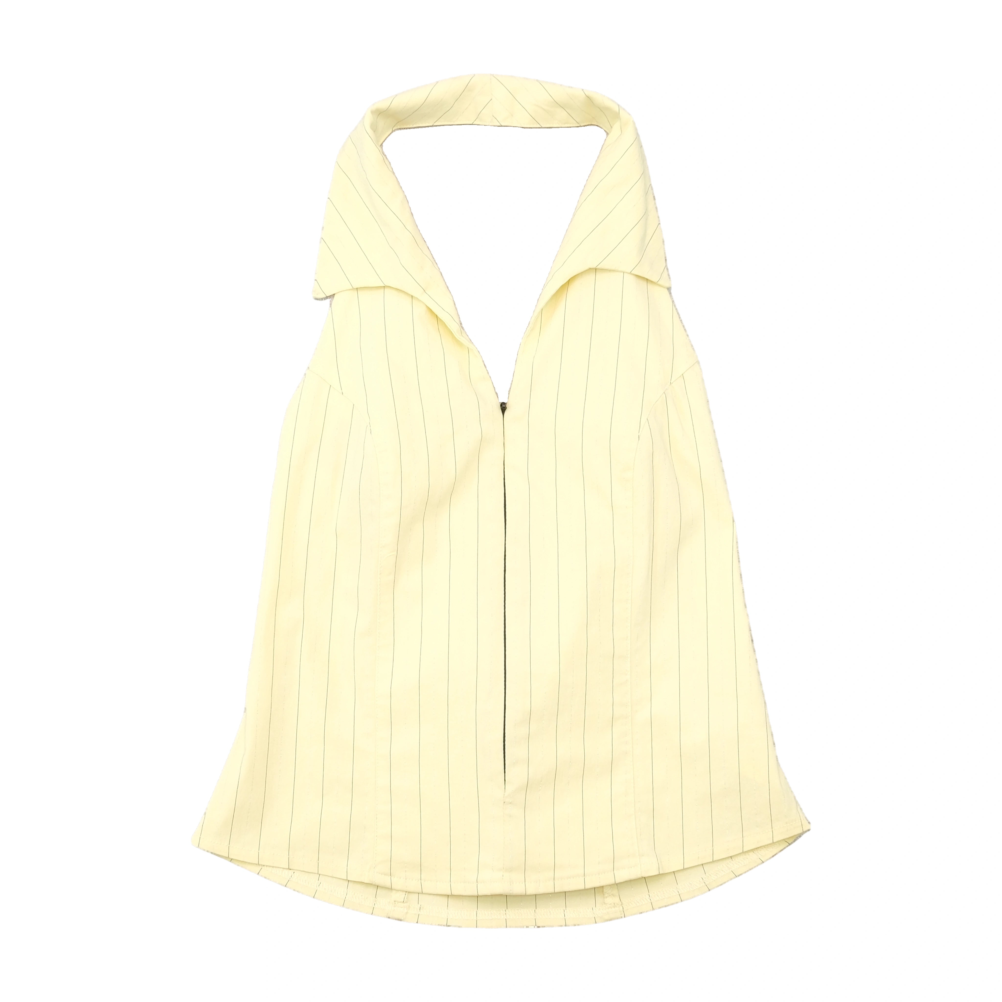 Pimkie Yellow Pinstripe Halter Tank Top