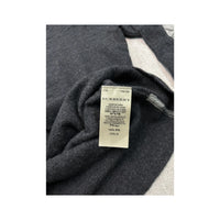 Burberry Wool V-Neck Sweater with Check Elbow Patches