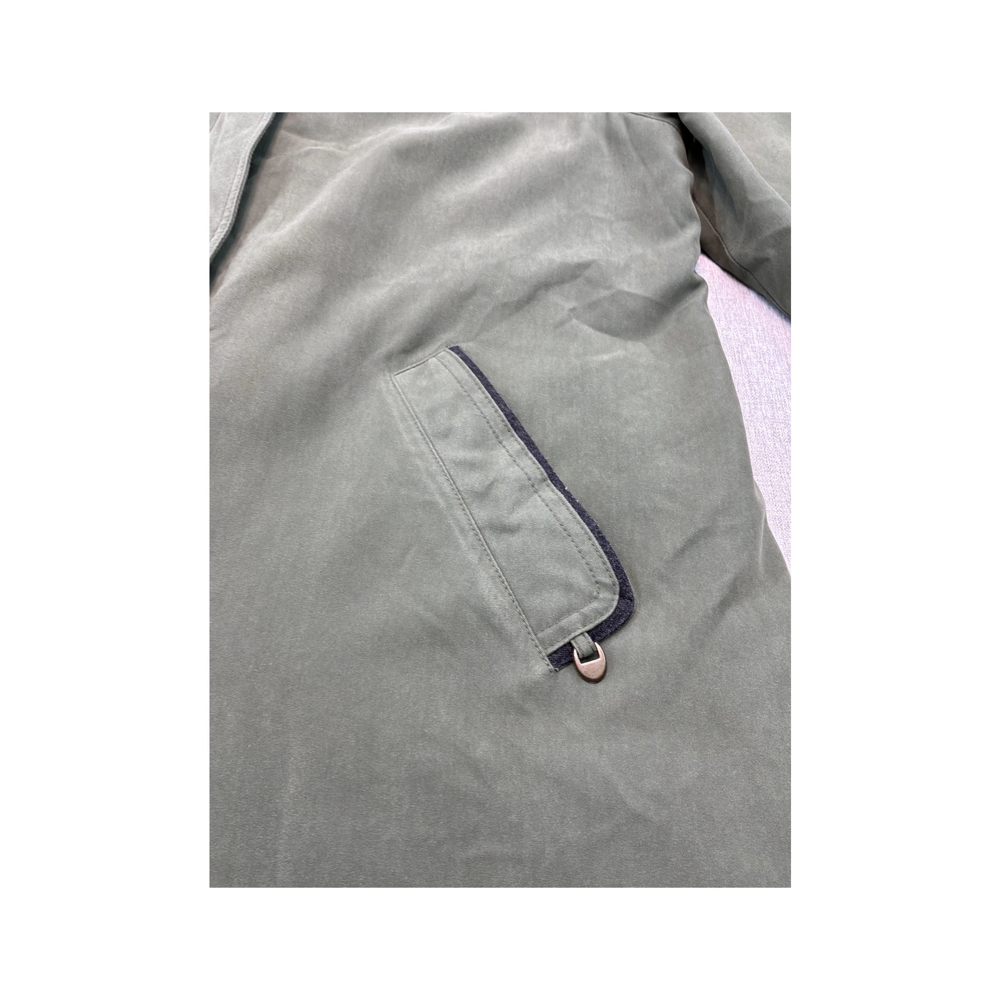 Vintage Olive Green Longline Raglan Utility Jacket