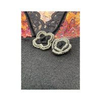 Blusa de malha vintage floral em Mistura de Mohair com Acabamento em renda