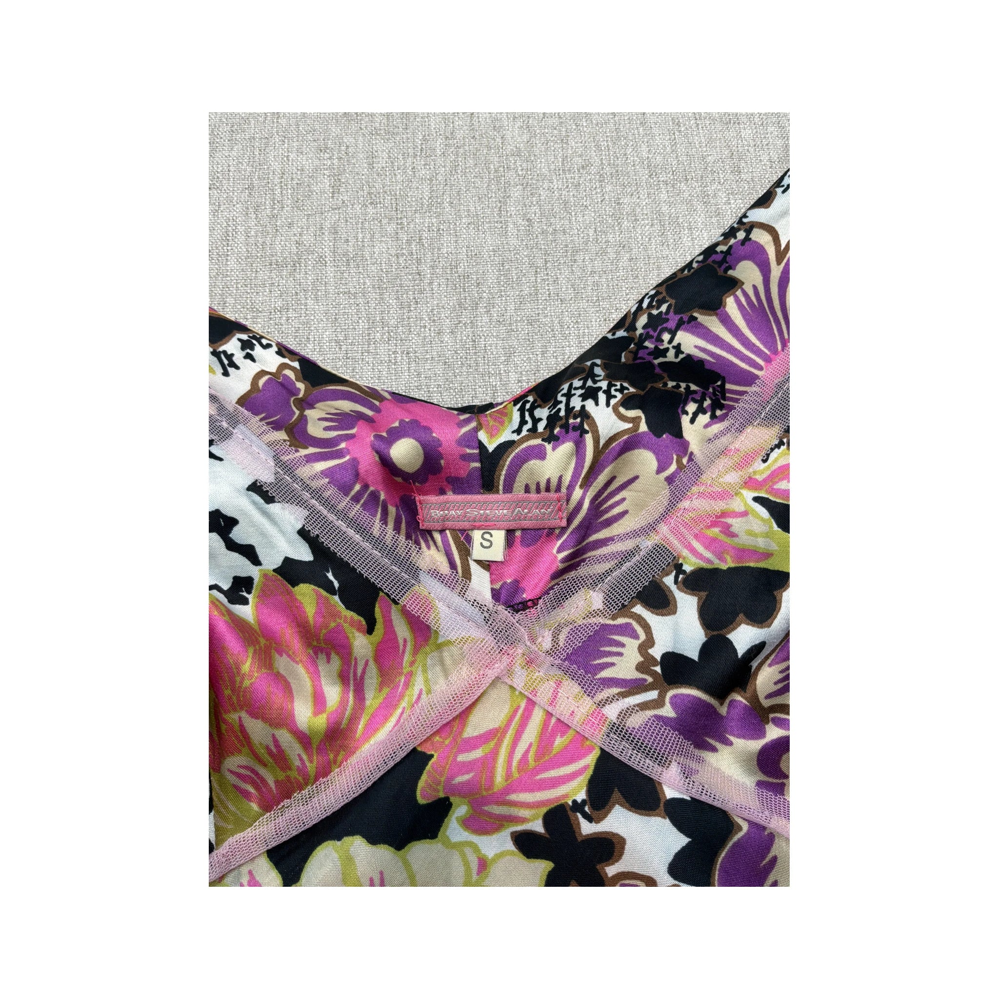 Einstein Floral Print Satin Slip Dress