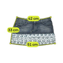 Guess Y2K Floral Ruffle Denim Mini Skirt