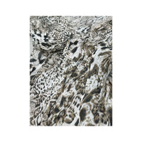 NATURAL B Animal Print Sheer Ruffle Trim Blouse