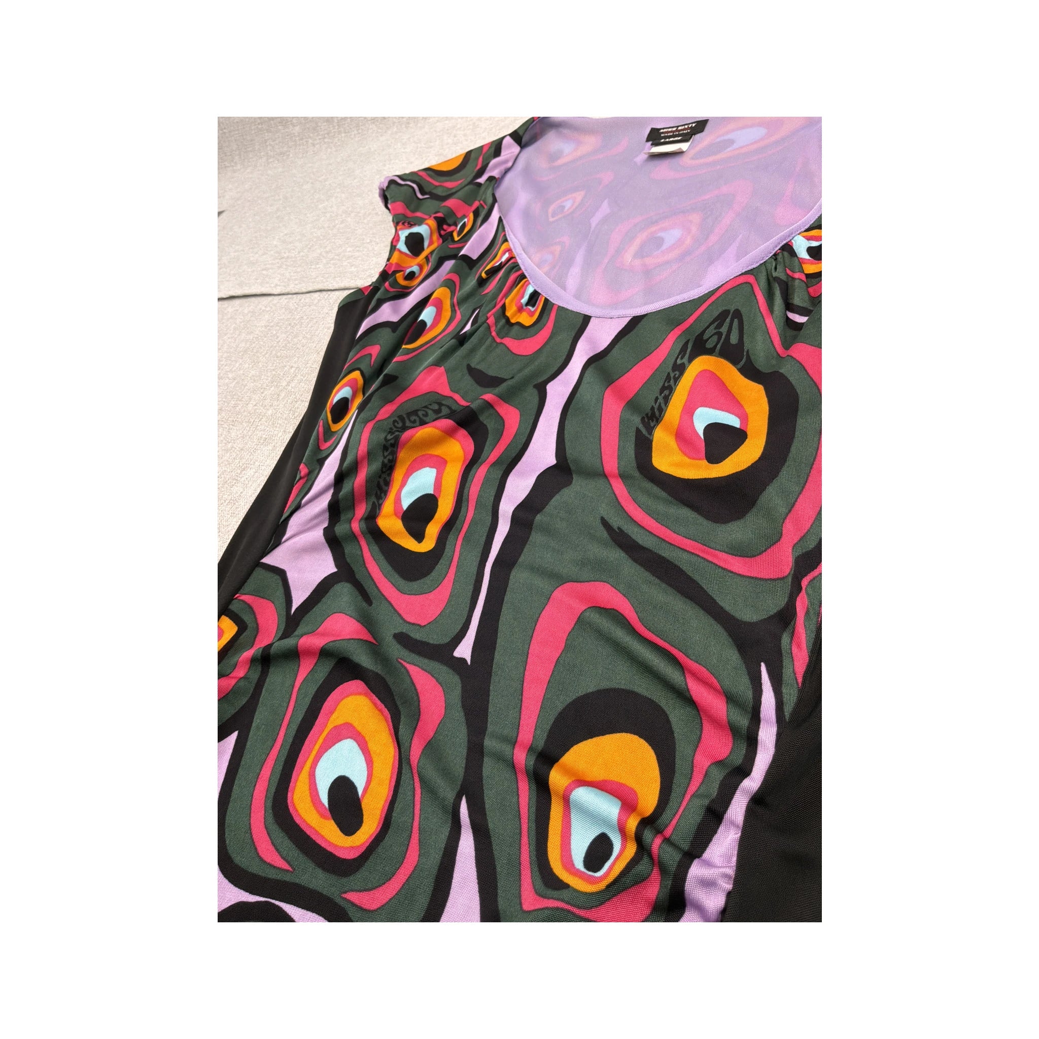 Miss Sixty Collection Psychedelic Print Ruched Dress