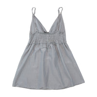 Peccati Gray Sequin Trim Silk Cotton Tank Top