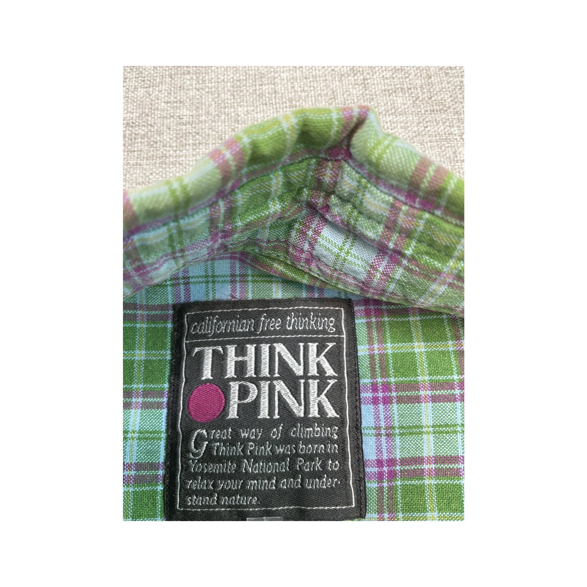 Think Pink Vintage Plaid Sleeveless Cotton Shirt