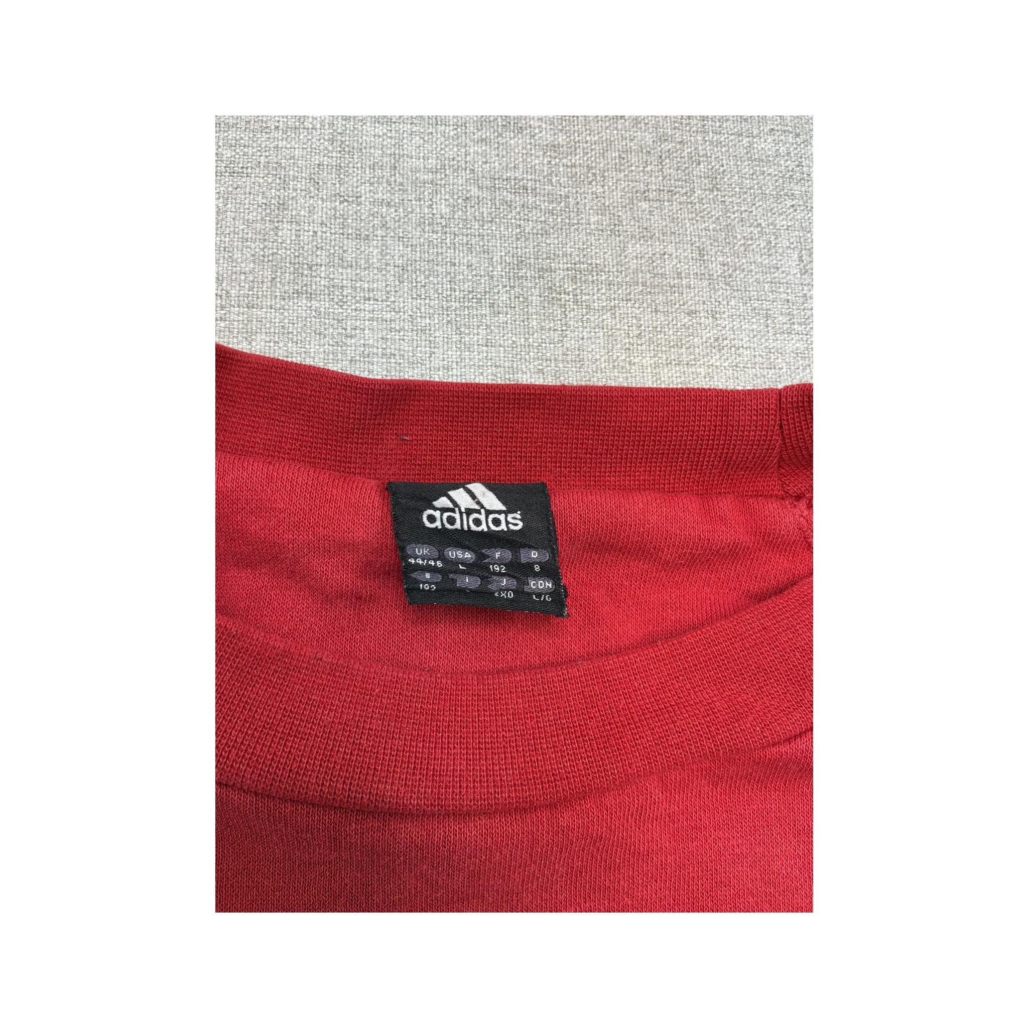 Camisola de gola Redonda adidas vintage vermelha em Mistura de algodão com Três riscas