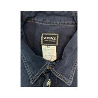 Versace Blue Denim Western Button Up Shirt