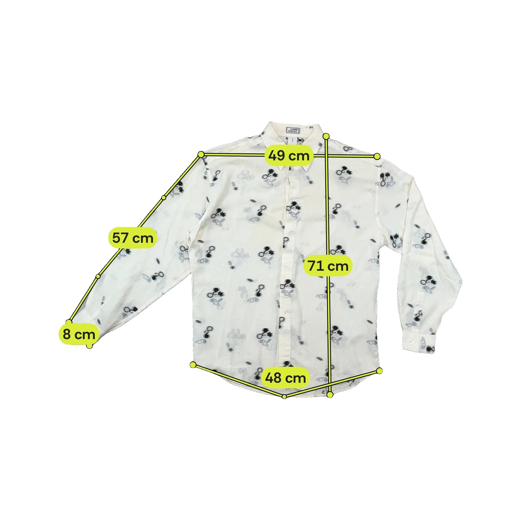 Gianni Versace Vintage Abstract Jacquard Button Up Shirt